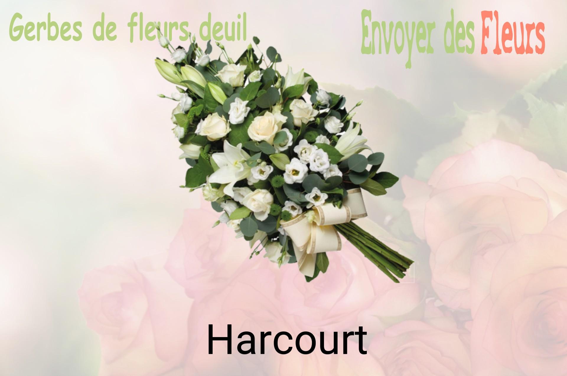 Gerbe de fleurs de deuil livrée à Harcourt